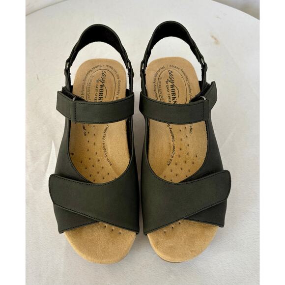 Easy Street Easy Works Rez Slip Resistant Round Toe Sandal Size 6M Black NWT/Box - Picture 2 of 6